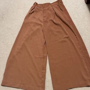 Wide Leg Brown Pants